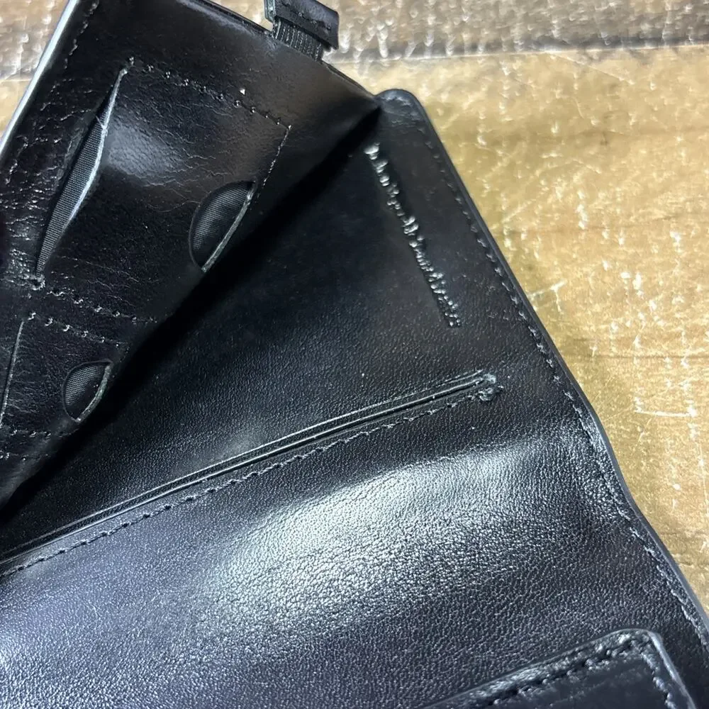 Filippo Morato Black Leather Wallet Bifold